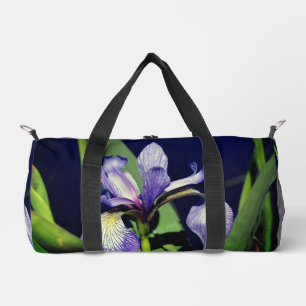 Bolso De Deporte Pequeño Bandera Azul Única Naturaleza De Las Flores Iris