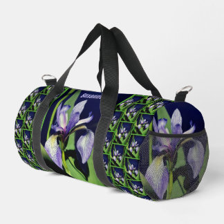 Bolso De Deporte Pequeño Bandera Azul Única Naturaleza de las flores Iris P