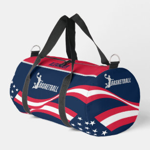 Bolso De Deporte Pequeño Bandera estadounidense, jugador de baloncesto, reg