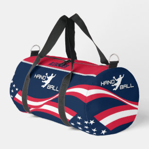 Bolso De Deporte Pequeño Bandera estadounidense, jugador de balonmano, rega