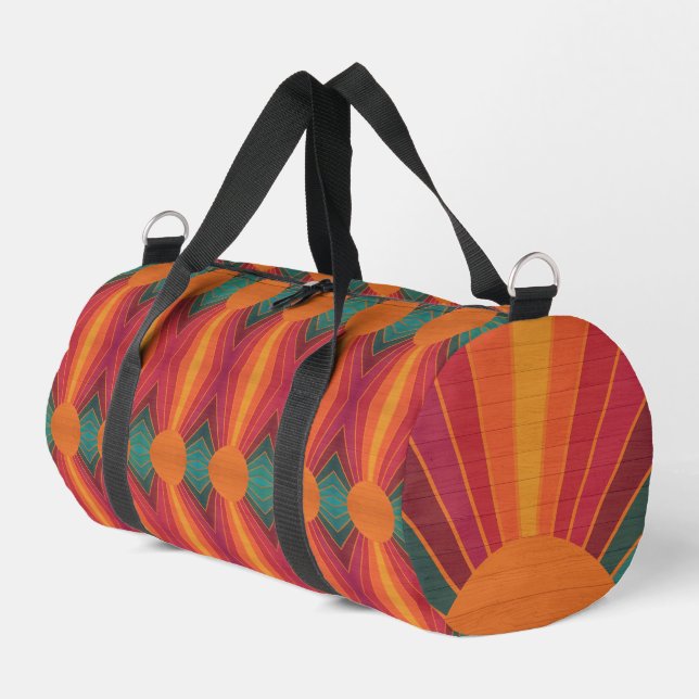 Bolso De Deporte Pequeño Beautiful Sunny Sun Rays Southwestern Folk Art  (Esquina izquierda)