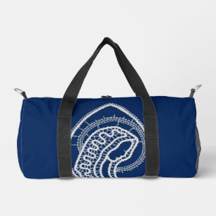 Bolso De Deporte Pequeño Bendita Virgen María, encaje blanco, azul marino