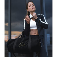 Black Gold Elegant Monogramed Gym Sports Travel