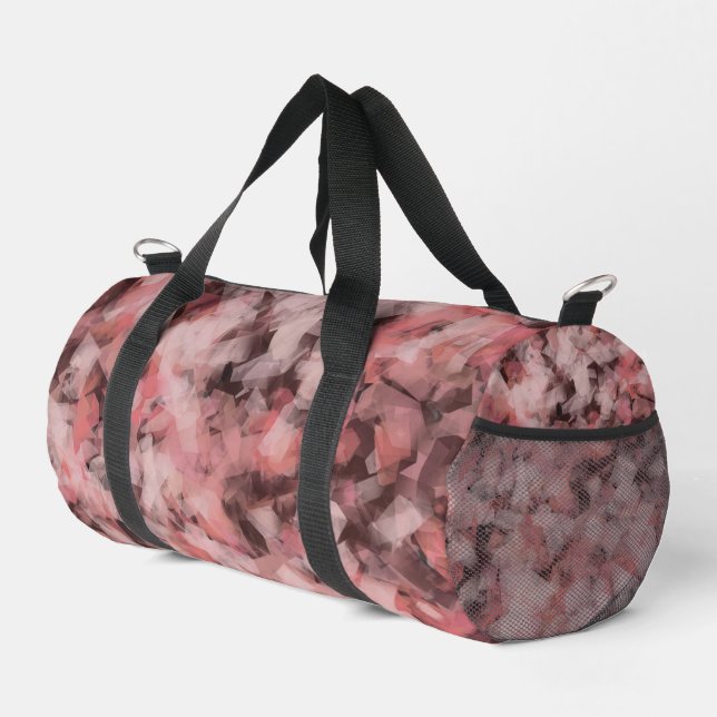Bolso De Deporte Pequeño Black Gray Pink White Modern Geometric Abstract (Esquina derecha)