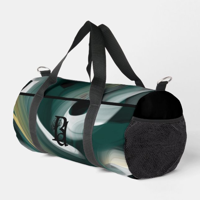 Bolso De Deporte Pequeño Black Small Duffel Bag Trend Resumen Oro Verde (Esquina derecha)
