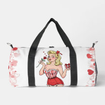 Blonde Retro Valentine Pin-Up Girl