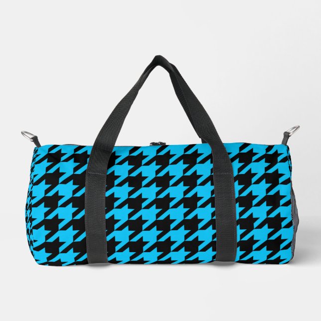 Bolso De Deporte Pequeño Blue Black Houndstap Check (Anverso)