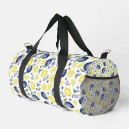 Bolso De Deporte Pequeño Blue French Country Lemon Pattern 