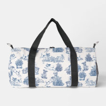 Blue French Toile Jack Russell Fin de Semana Viaje