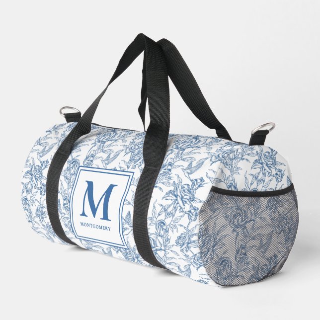 Bolso De Deporte Pequeño Blue French Toile Monogram (Esquina derecha)