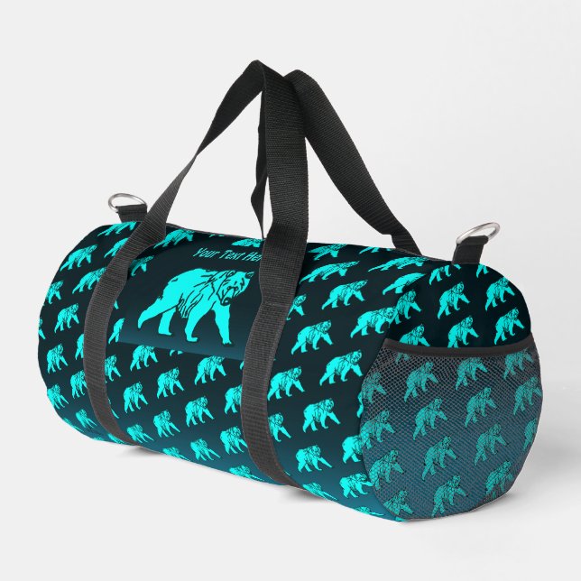 Bolso De Deporte Pequeño Blue Kodiak Bear (Esquina derecha)