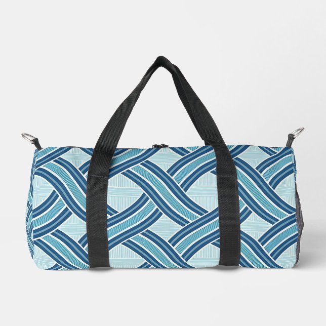 Bolso De Deporte Pequeño Blue Lines Pattern (Anverso)