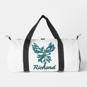 Bolso De Deporte Pequeño Blue Phoenix Rising en White Personal