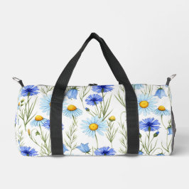Bolso De Deporte Pequeño Blue Watercolor Wildflower
