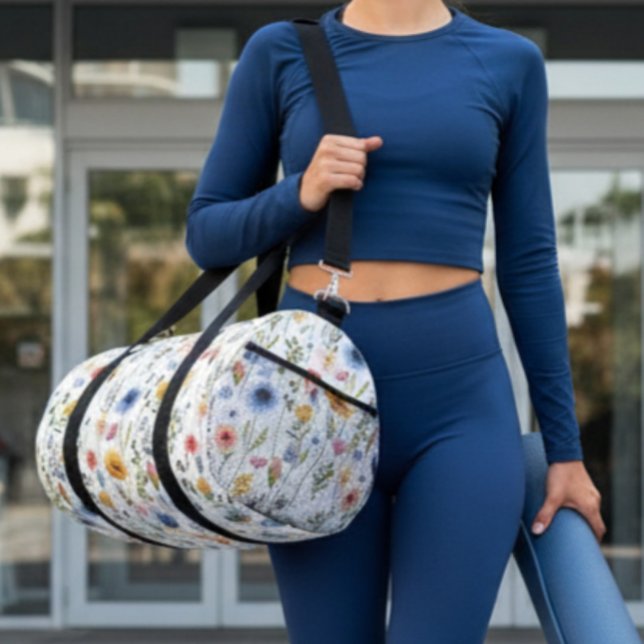 Bolso De Deporte Pequeño Blue Yellow Pink Floral Boho Wildflower (Subido por el creador)