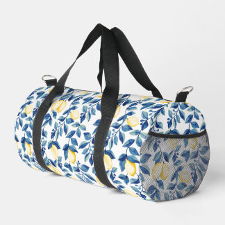 Bolso De Deporte Pequeño Blue Yellow Watercolor Lemon