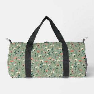 Bolso De Deporte Pequeño Boho Chic Patrón Floral Verde Salvia