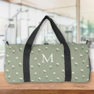 Bolso De Deporte Pequeño Boho de Flor Silvestre Tonta Monograma Verde Salvi
