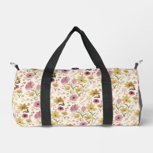 Bolso De Deporte Pequeño boho Flor de Jaramago acuarela Rosa