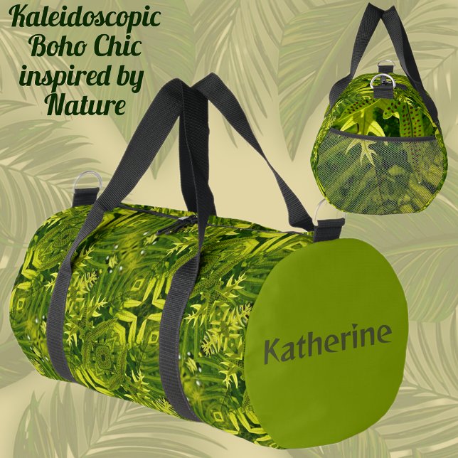 Bolso De Deporte Pequeño Boho Moda Kaleidoscope Fermentos verdes (Subido por el creador)