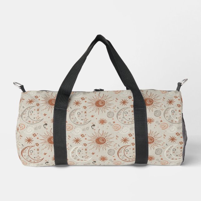 Bolso De Deporte Pequeño Boho Sun and Moon Pattern (Anverso)