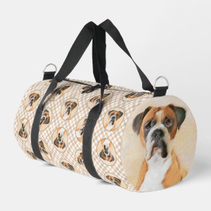Bolso De Deporte Pequeño Boxer Dog Fawn Pintura De Perro Sin Recortar Arte 