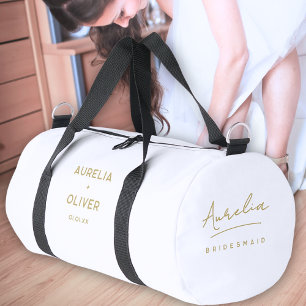 Bolso De Deporte Pequeño Bridesmaid escritura Minimalista moderna personali