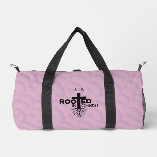 Bolso De Deporte Pequeño Burbujas onduladas rosadas de Lilac arraigadas en  (Anverso)