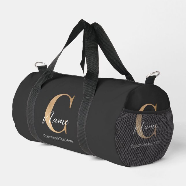 Bolso De Deporte Pequeño C inicial monogramada moderna y nombre personaliza (Esquina derecha)