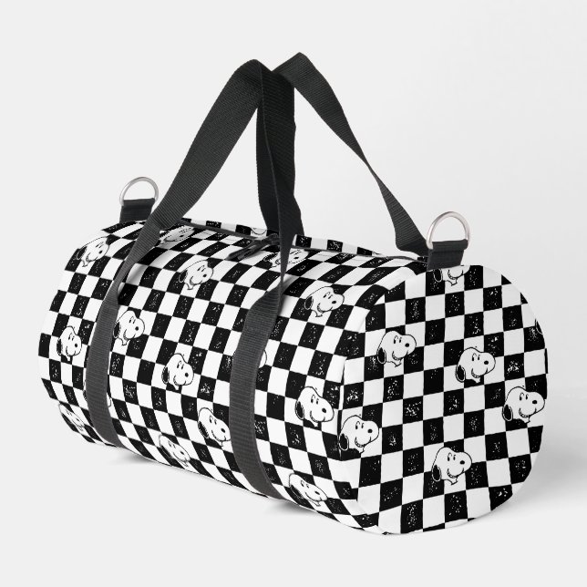 Bolso De Deporte Pequeño Cacahuetes | Bandera de Snoopy Checkered (Esquina izquierda)