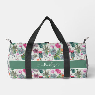 Bolso De Deporte Pequeño Cactus de acuarela Boho exótico y patrón suculento