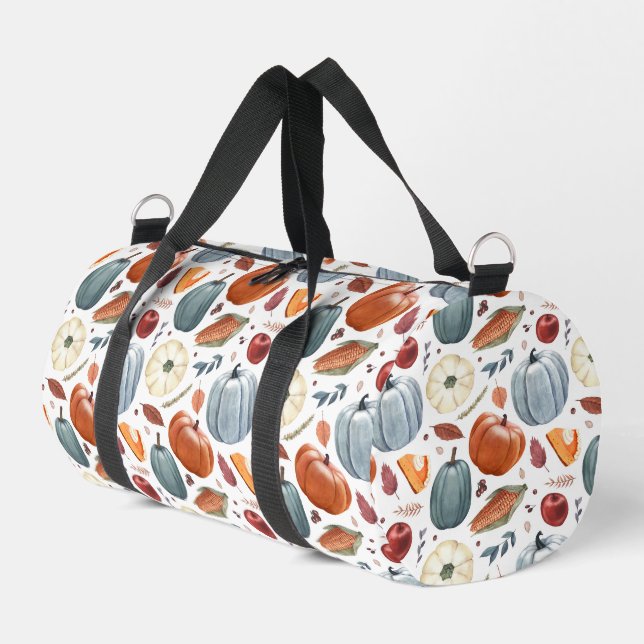 Bolso De Deporte Pequeño Calabazas de otoño y patrón de hojas de otoño (Esquina izquierda)