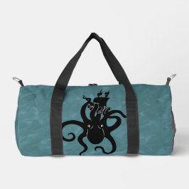 Bolso De Deporte Pequeño Calamar negro y azul genial de lo profundo