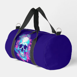 Bolso De Deporte Pequeño Calavera Floral al Estilo Vaporwave