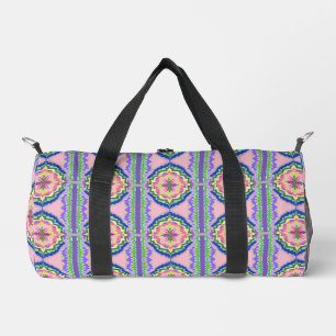 Bolso De Deporte Pequeño Calidoscopio Floral Vibrante: Mandala Rosa y Esmer