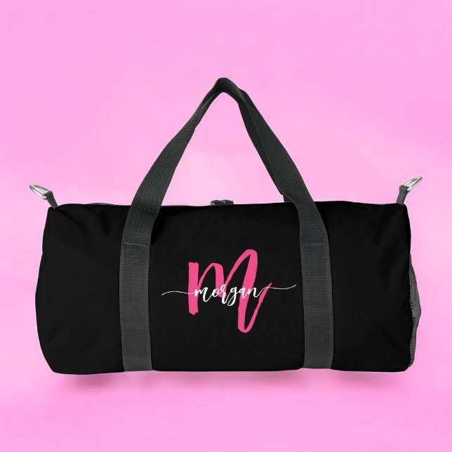 Bolso De Deporte Pequeño Caliente rosa Negro Nombre de Monograma Chica Scri (Subido por el creador)