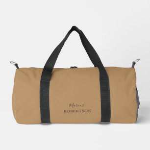 Bolso De Deporte Pequeño Caligrafía monograma marrón minimalista profesiona