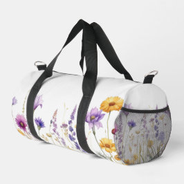 Bolso De Deporte Pequeño Campo de flores silvestres en acuarela