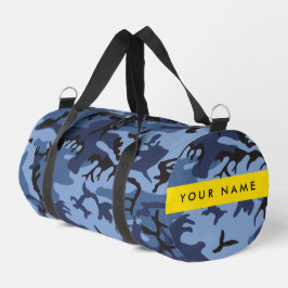 Bolso De Deporte Pequeño Camuflaje azul marino Tu nombre Personaliza