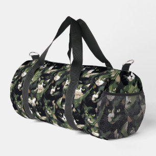 Bolso De Deporte Pequeño Camuflaje de gatos verdes