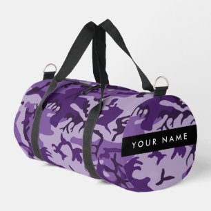 Bolso De Deporte Pequeño Camuflaje púrpura Tu nombre Personaliza