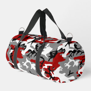Bolso De Deporte Pequeño Camuflaje rojo y gris, ejército