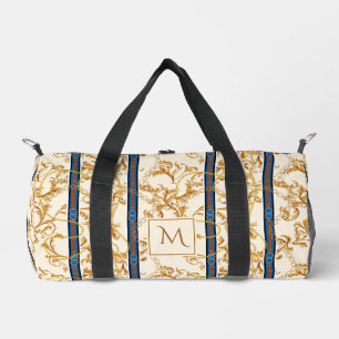 Bolso De Deporte Pequeño Cañones dorados vintage hojas barrocas monogramada