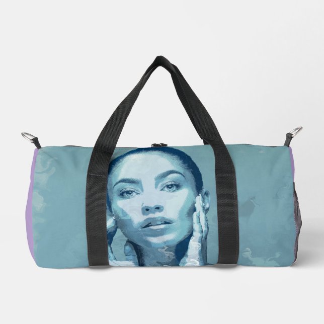 Bolso De Deporte Pequeño Canvas premium "Mujer en azul" (Anverso)