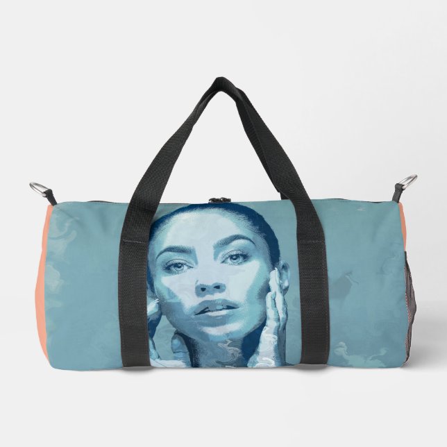 Bolso De Deporte Pequeño Canvas premium "Mujer en azul" (Anverso)
