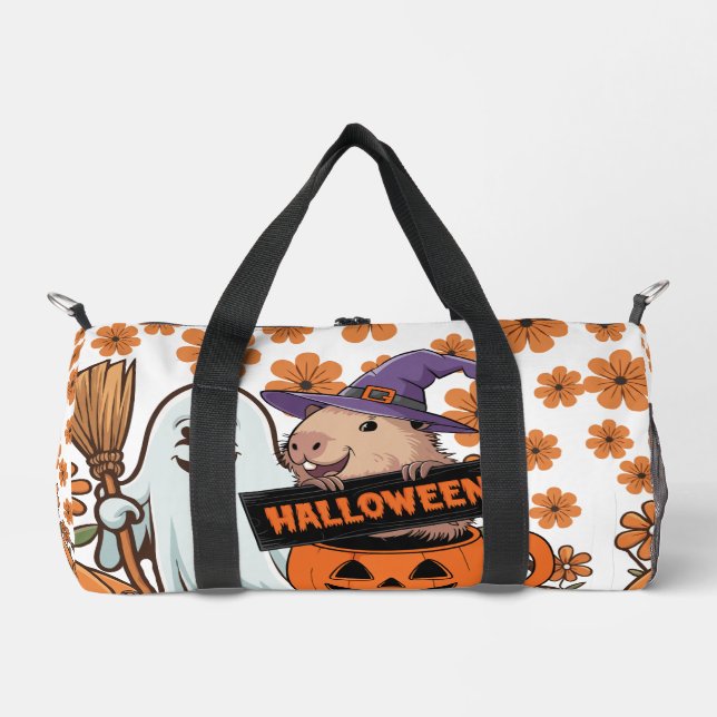 Bolso De Deporte Pequeño Capybara Halloween Duffle Bag (Anverso)