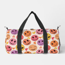 Bolso De Deporte Pequeño Caras felices sonrientes coloridas con corazones  