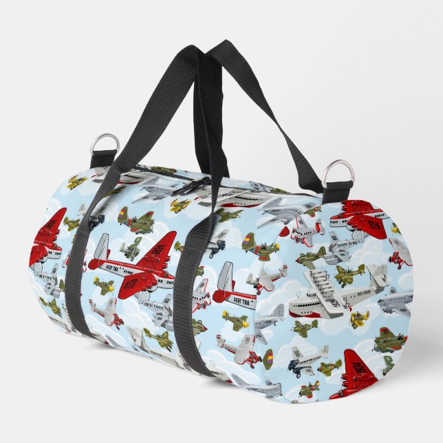 Bolso De Deporte Pequeño Cartoon retro airplanes (Esquina izquierda)