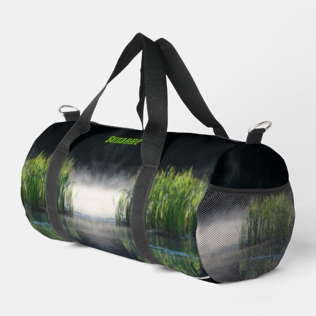 Bolso De Deporte Pequeño Cattails In Mist Personalized (Esquina derecha)