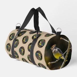 Bolso De Deporte Pequeño Cedar Waxwing Songbird Foto original de ave silves